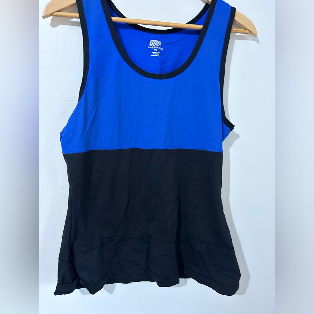 Marika Blue and Black Shapewear Tank